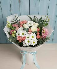 Букет цветов из:  Розы, Лизиантусы и Хризантемы в Мамадыш