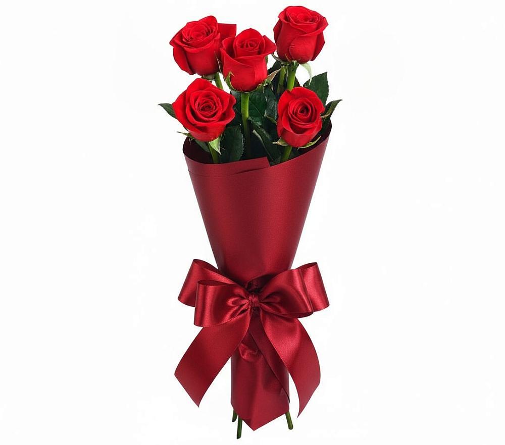 Букет 5 Красных роз Эдлесс Лав в Мамадыш