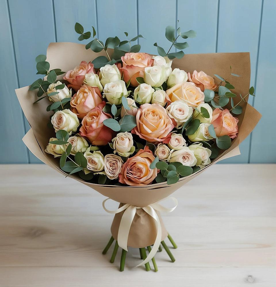 Букет цветов из: Альстромерии и Розы в Мамадыш