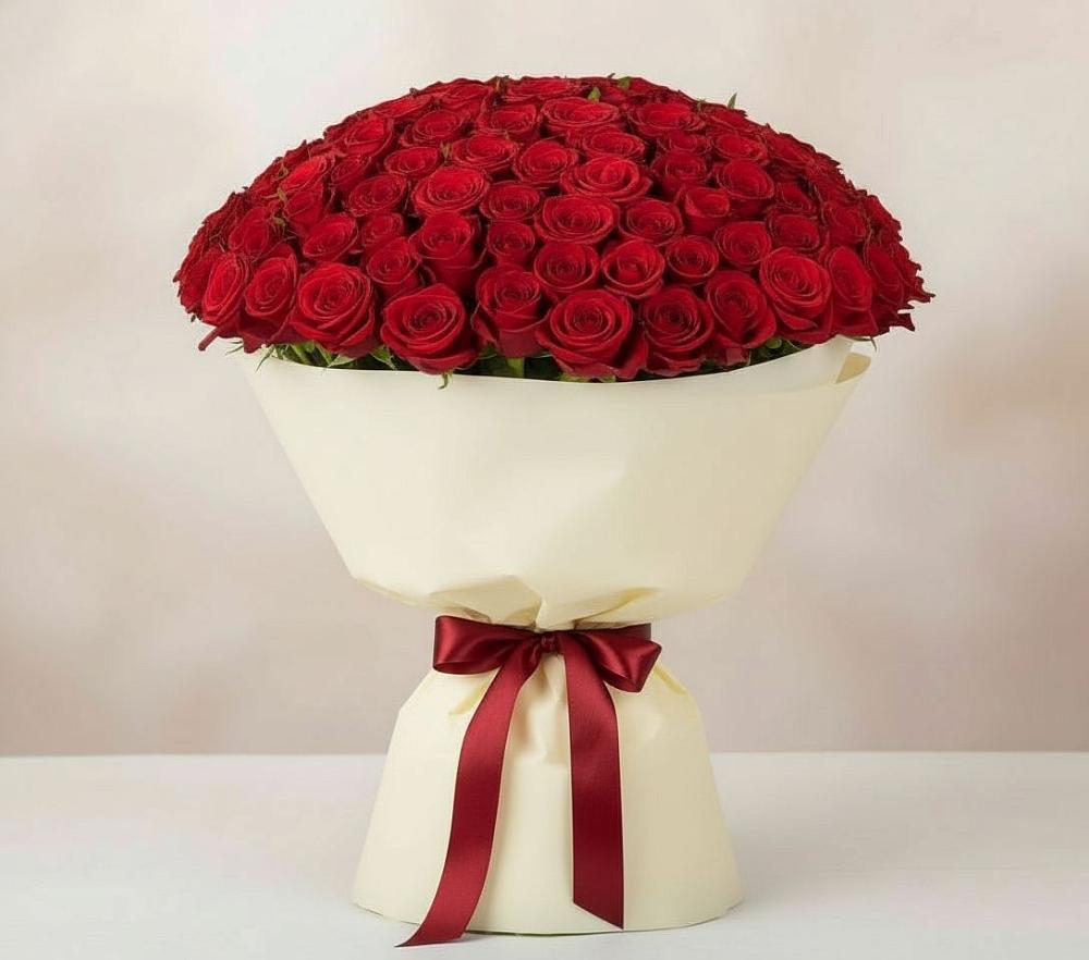 Букет 101 Красная роза Милано в Мамадыш