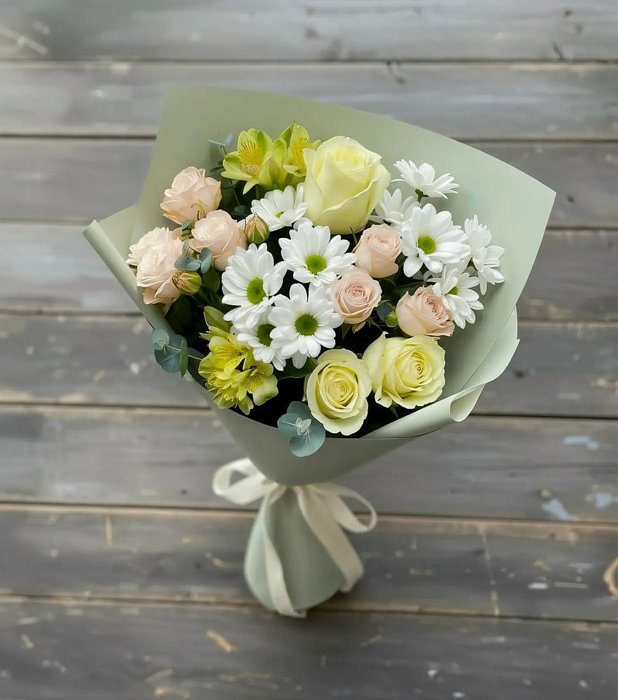 Букет цветов из: Альстромерии, Розы и Хризантемы в Мамадыш