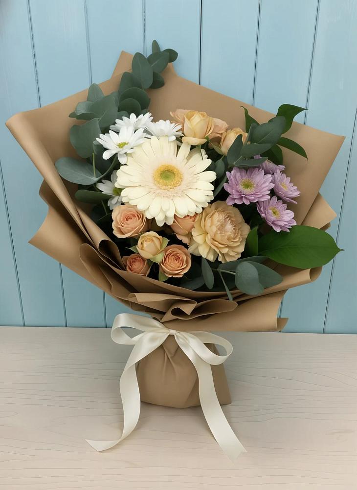 Букет цветов из: Герберы и Хризантемы в Мамадыш