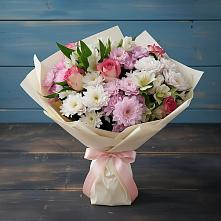 Букет цветов из:  Хризантемы, Альстромерии и Розы в Мамадыш