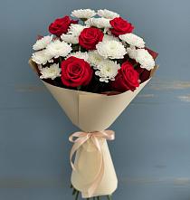 Букет цветов из:  Розы и Хризантемы в Мамадыш