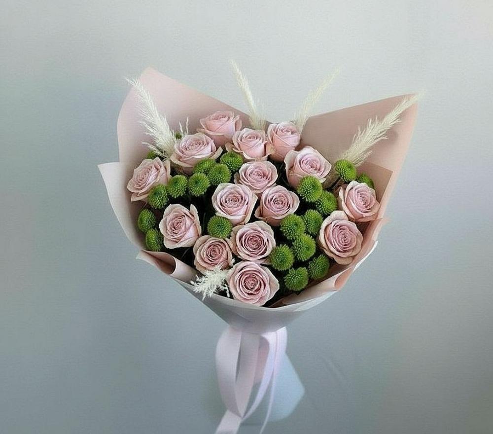 Букет цветов из: Розы и Хризантемы в Мамадыш