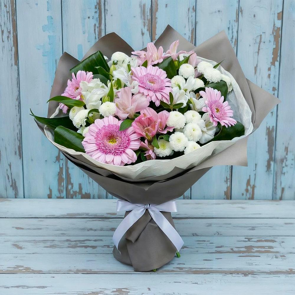 Букет цветов из: Герберы, Альстромерии и Хризантемы в Мамадыш