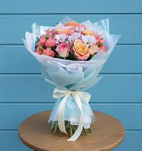 Букет цветов из:  Хризантемы и Розы в Мамадыш