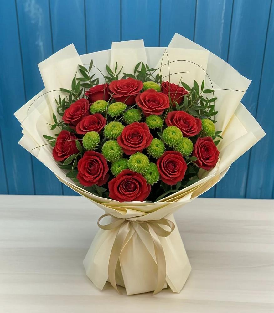 Букет цветов из: Розы и Хризантемы в Мамадыш