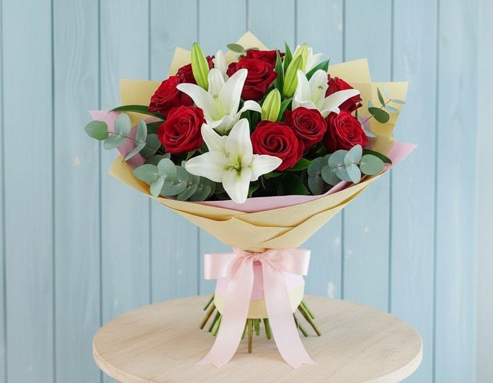 Букет цветов из: Лилии и Розы в Мамадыш